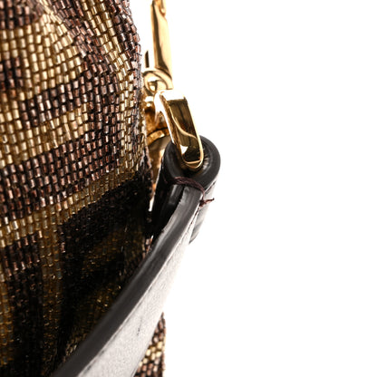 Fendi Vitello King Beaded Zucca Baguette Mogano Panna Ebano 11 of 13