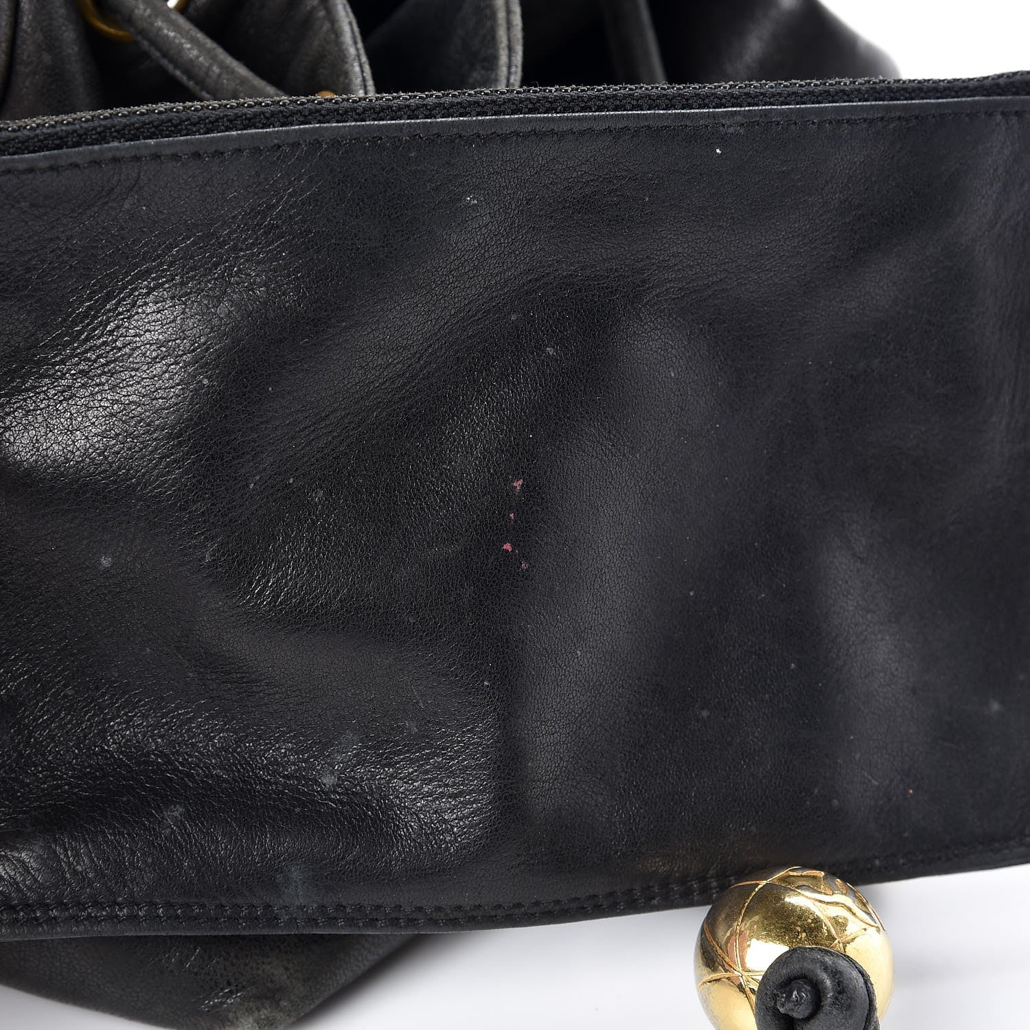 Chanel Lambskin CC Drawstring Shoulder Bag Black 9 of 14