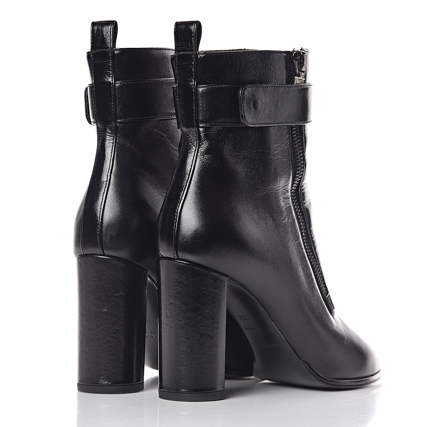 Moroder Calfskin Loulou 95 Ankle Zip Booties 35.5 Black