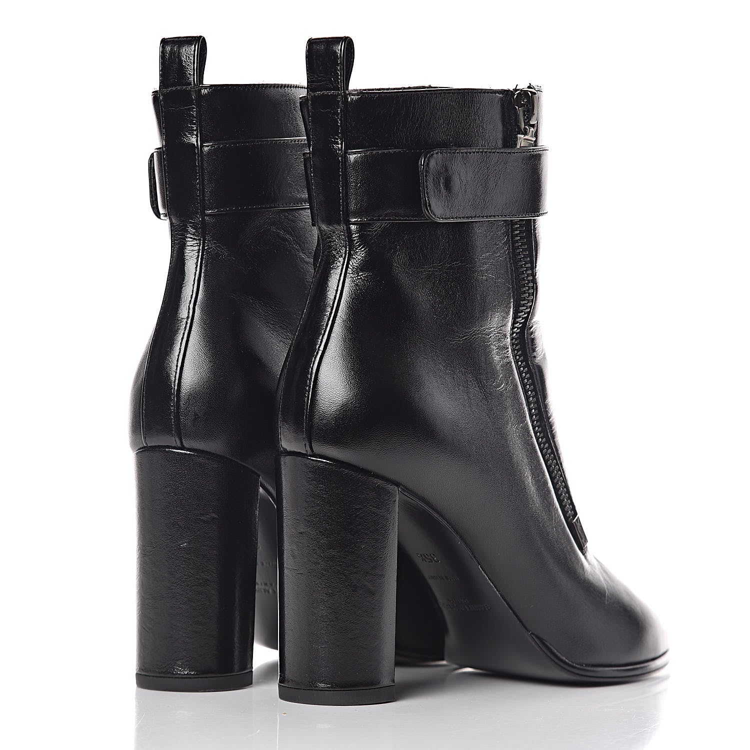 Saint Laurent Moroder Calfskin Loulou 95 Ankle Zip Booties 35.5 Black 4 of 17