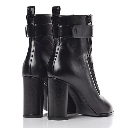 Saint Laurent Moroder Calfskin Loulou 95 Ankle Zip Booties 35.5 Black 4 of 17