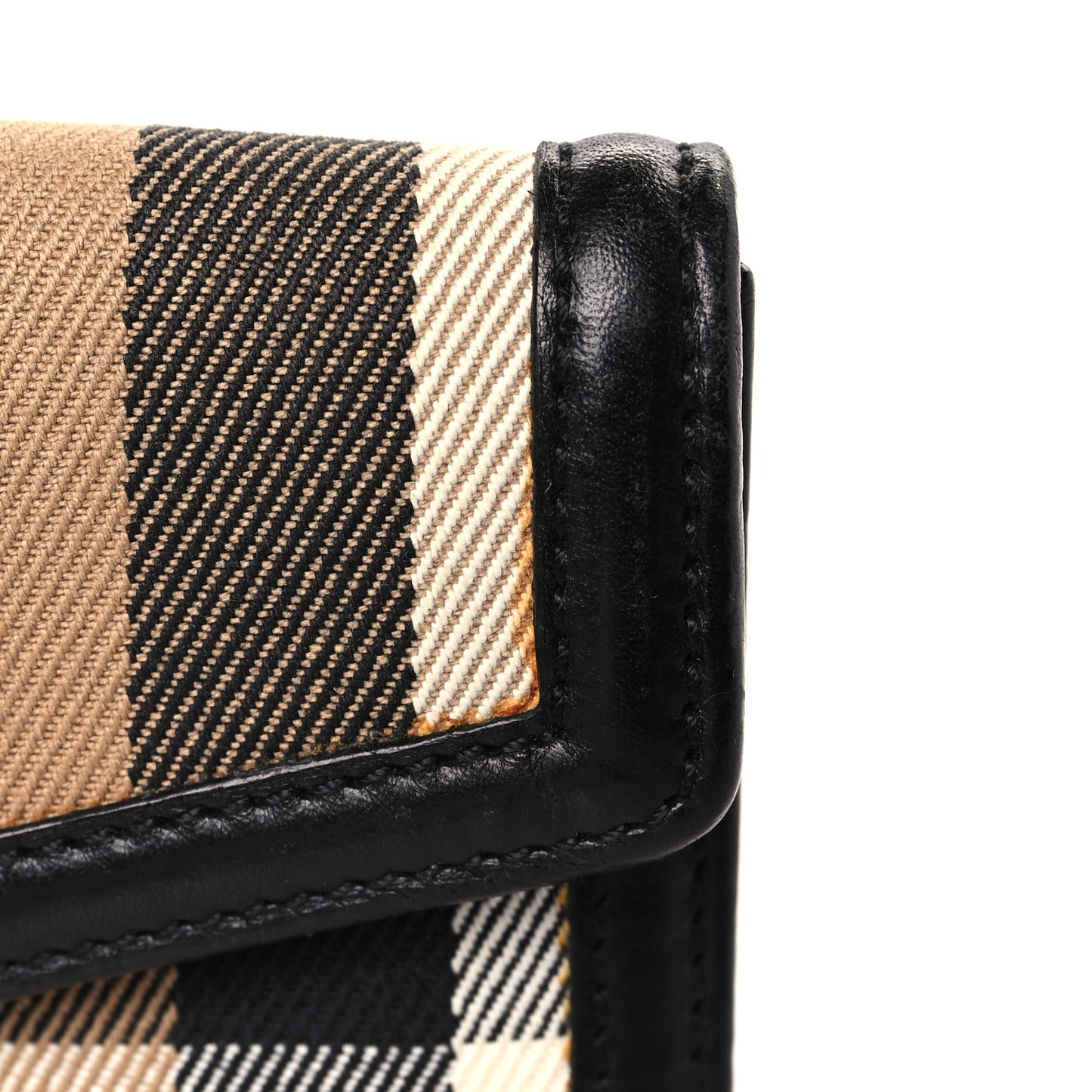 Calfskin Mega Check Continental Wallet Black