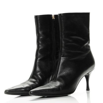 Gucci Leather Pointed Toe Ankle Booties 8 Black 3 of 9