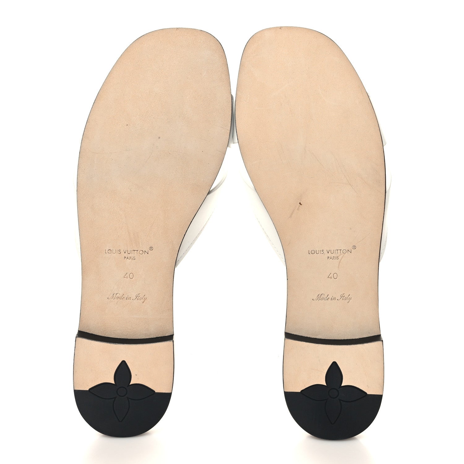 Louis Vuitton Calfskin LV Isola Flat Sandals 40 White 5 of 8