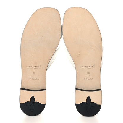Louis Vuitton Calfskin LV Isola Flat Sandals 40 White 5 of 8