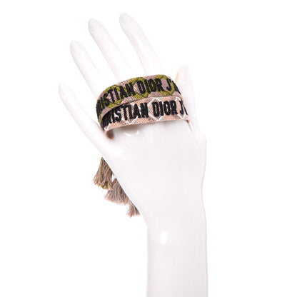 Christian Dior Woven Cotton J'Adior Friendship Bracelet Set Green Pink 2 of 4