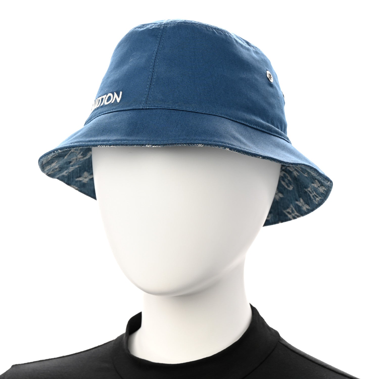 Louis Vuitton Monogram Denim Transformable Bob Bucket Hat 58 Blue 2 of 15