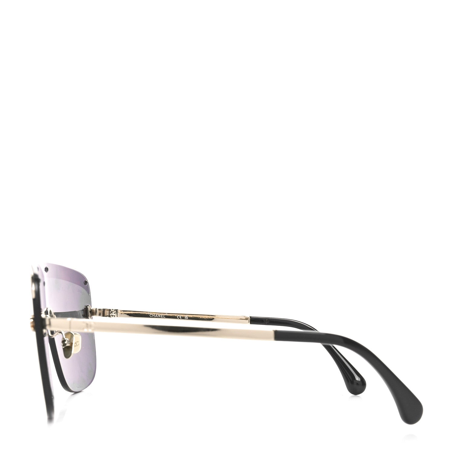 Chanel Metal Shield Sunglasses 71507 Gold 3 of 7