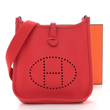Hermes Taurillon Clemence Evelyne TPM Rouge Casaque 12 of 12