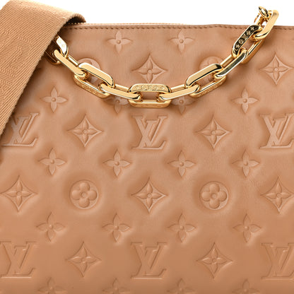 Louis Vuitton Lambskin Embossed Monogram Coussin PM Camel 8 of 12