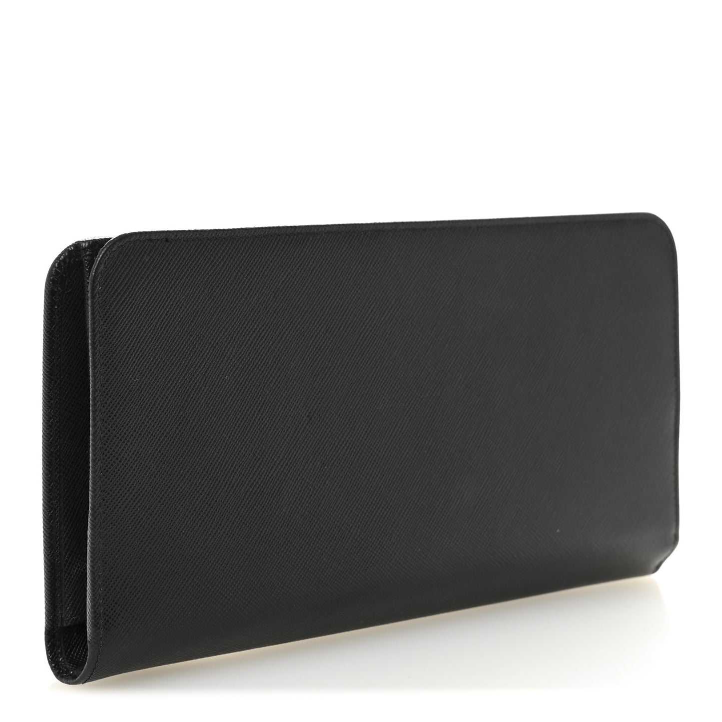 Saffiano Metal Double Snap Travel Wallet Black