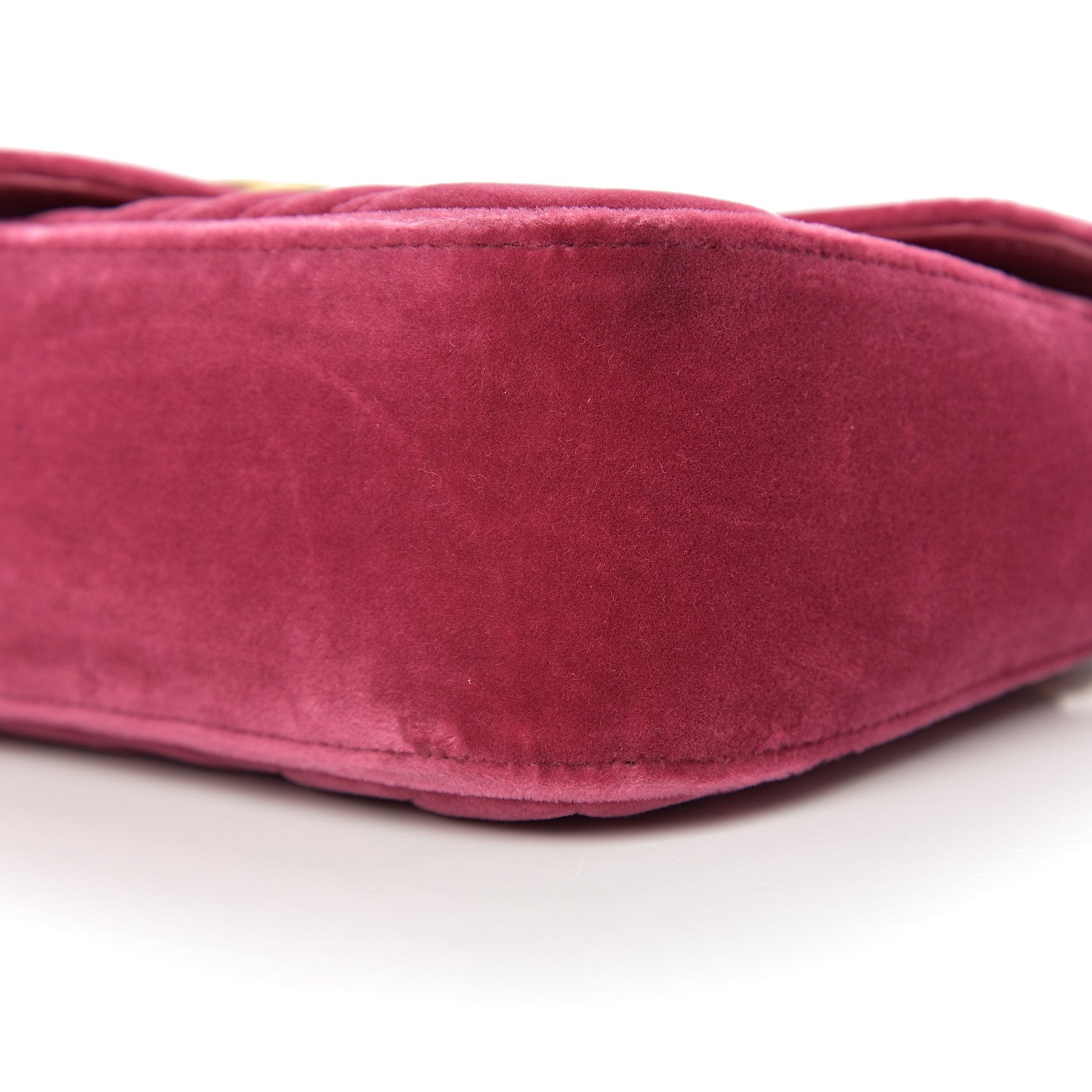 Gucci Velvet Matelasse Small GG Marmont Shoulder Bag Light Raspberry Rose 8 of 9