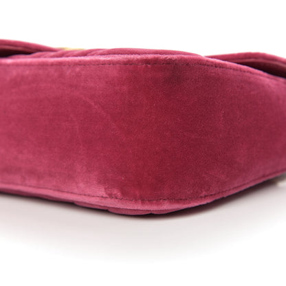 Gucci Velvet Matelasse Small GG Marmont Shoulder Bag Light Raspberry Rose 8 of 9