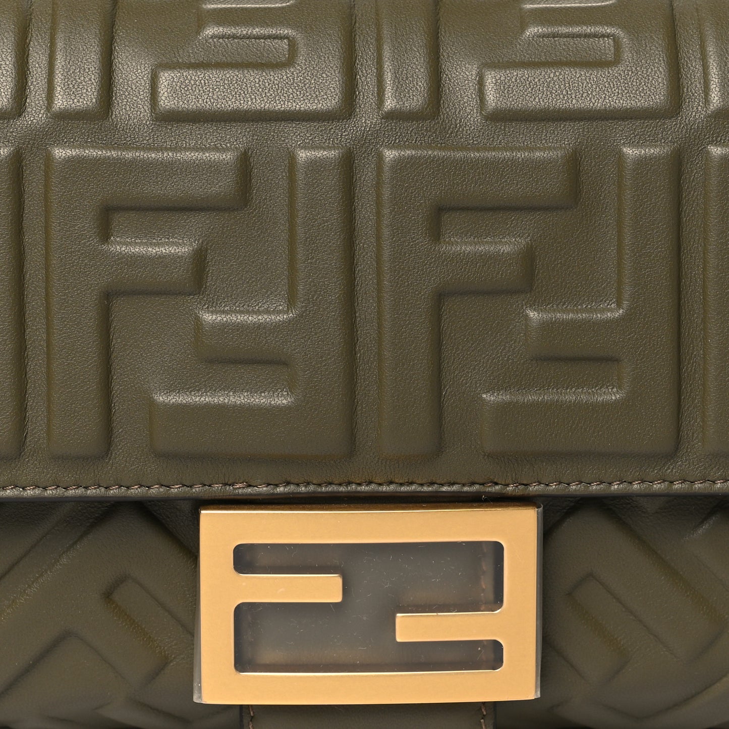 Nappa FF 1974 Embossed Baguette Avocado