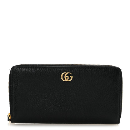 Gucci Dollar Calfskin GG Marmont Zip Around Wallet Black 1 of 10