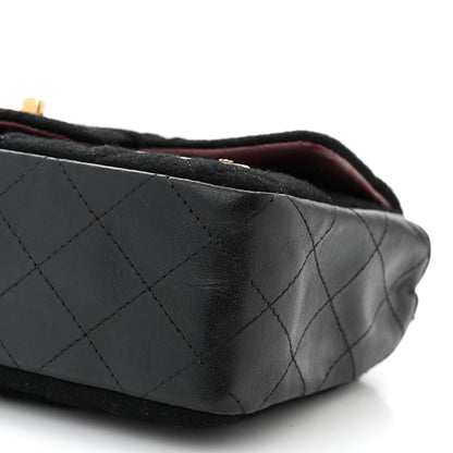 Chanel Felt Quilted Paris-Hamburg Charms Mini Rectangular Flap Black Dark Navy 10 of 10