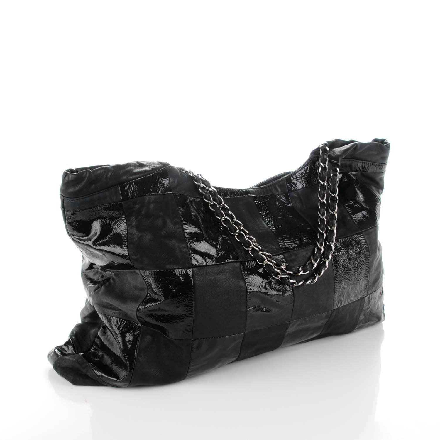 Chanel Patent Patchwork Large Brooklyn Tote Black 3 of 7