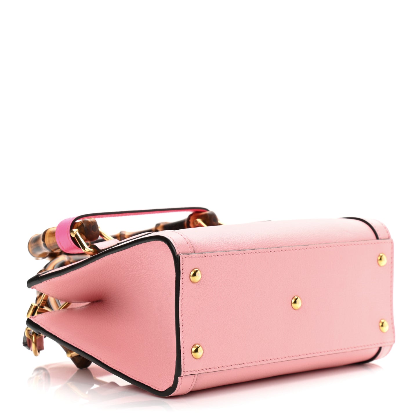 Wonka Grain Calfskin Mini Diana Tote Bag Wild Rose Fuxia Fluo