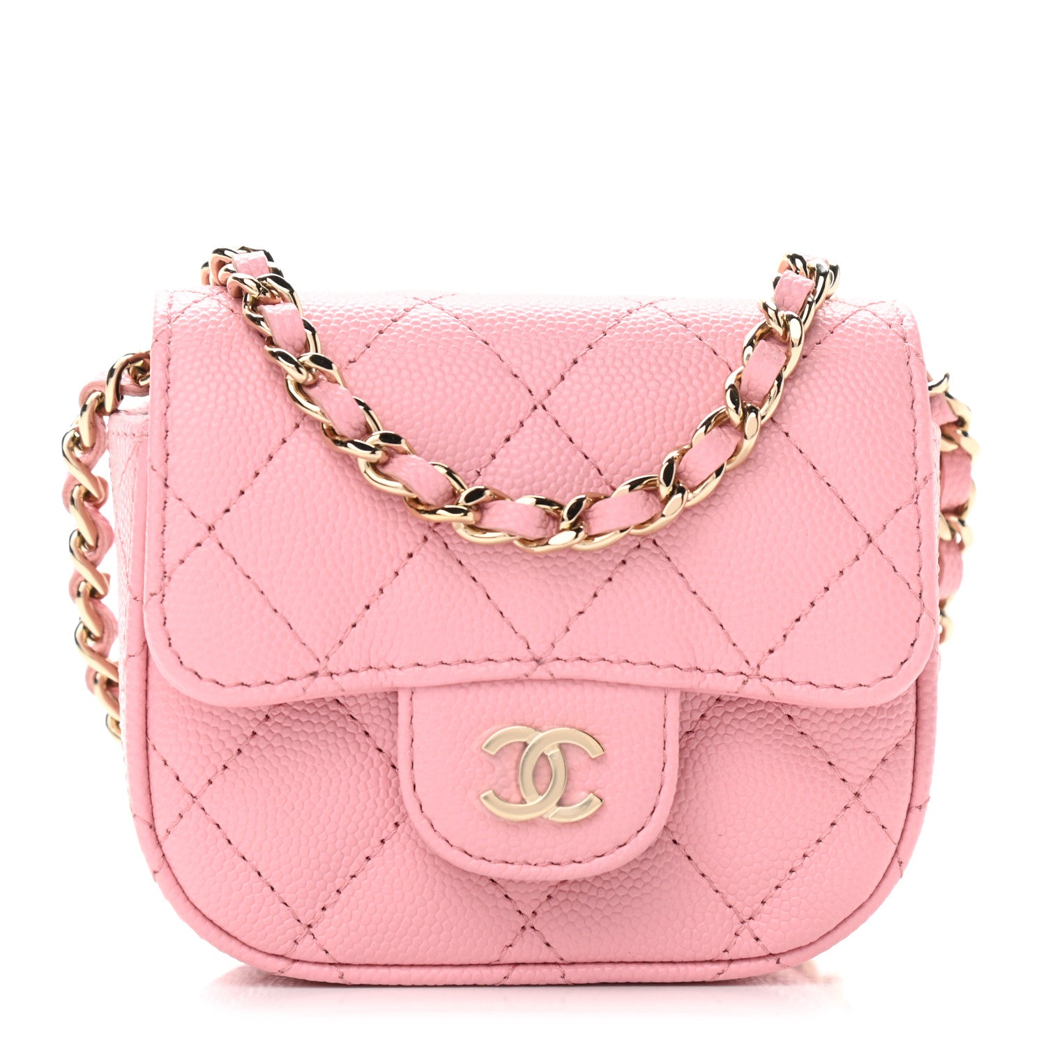 Chanel Caviar Quilted Mini Clutch With Chain Pink 1 of 12