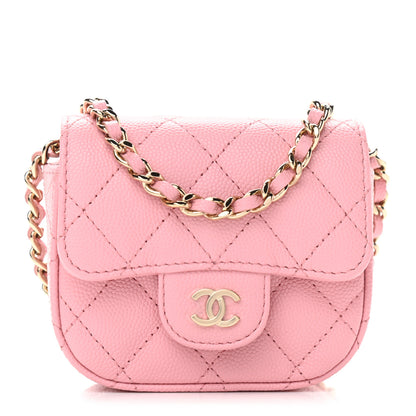 Chanel Caviar Quilted Mini Clutch With Chain Pink 1 of 12
