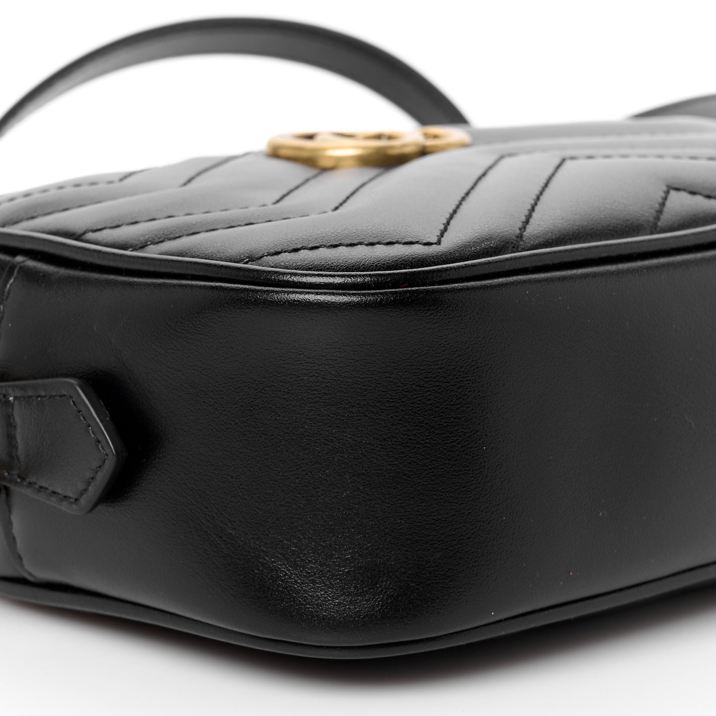 Calfskin Matelasse Mini GG Marmont Chain Shoulder Bag Black