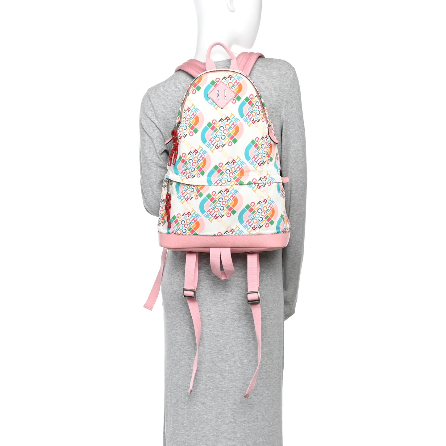 X THE NORTH FACE Econyl Nylon Medium Backpack Ivory Turquoise Wild Rose