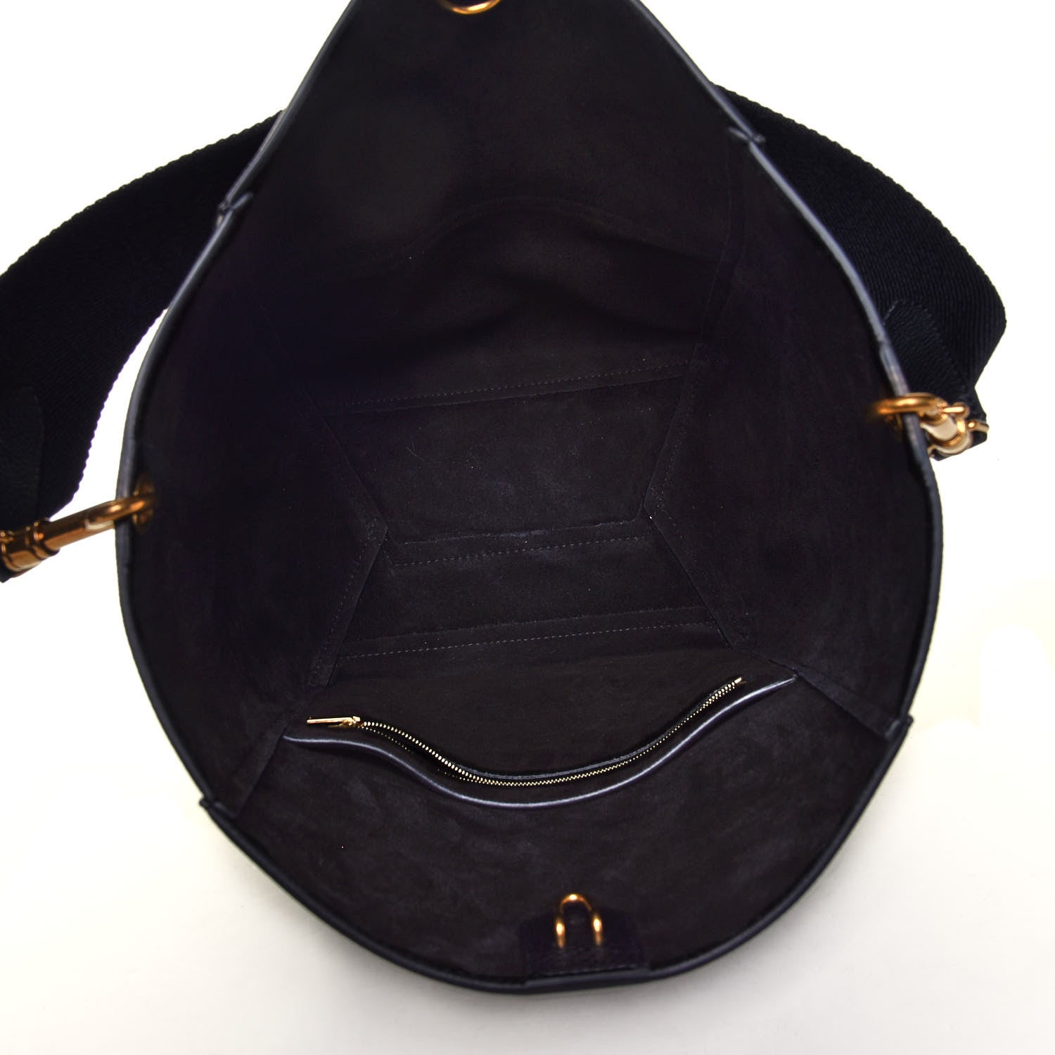 Celine Soft Grained Calfskin Sangle Bucket Bag Black 9 of 11