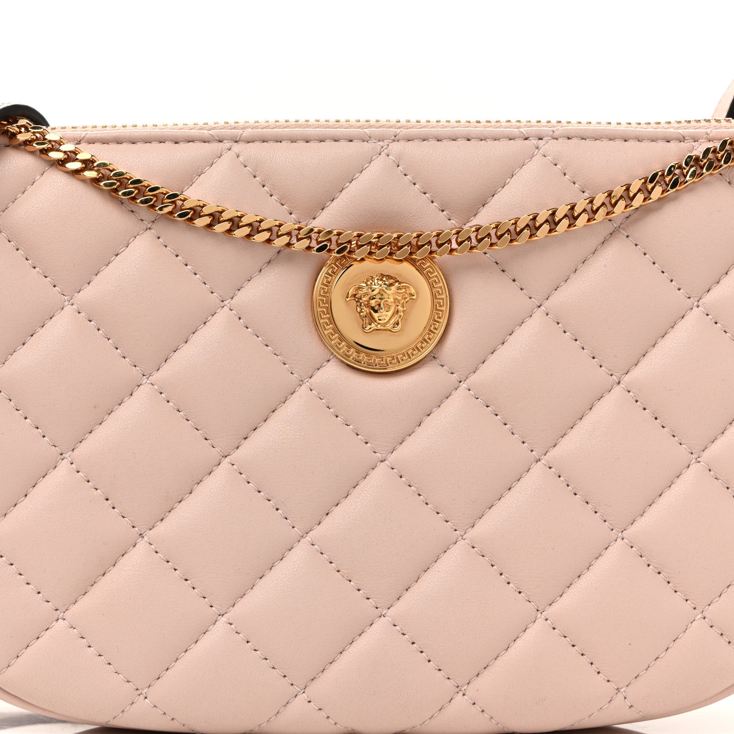 Versace Nappa Quilted Half Moon Chain Crossbody Pink 8 of 13