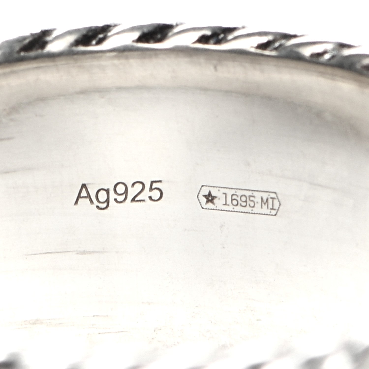 Gucci Sterling Silver Torchon GG Band Ring 54 6.75 4 of 7