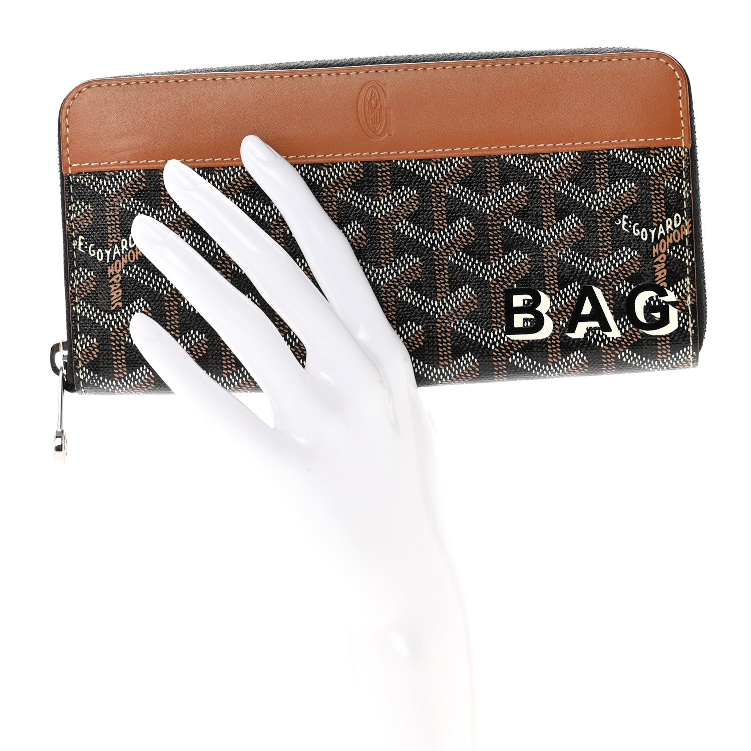 Goyard Goyardine Matignon Zip Around GM Wallet Black Gold 2 of 8