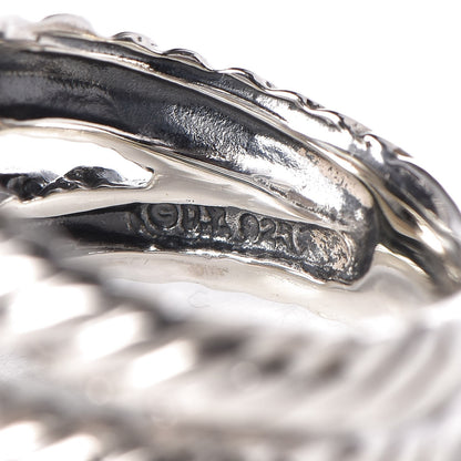 David Yurman Sterling Silver Diamond Prasiolite 11mm Albion Ring 51 5.75 4 of 4