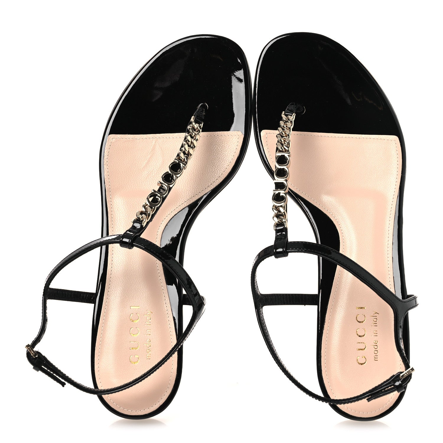 Gucci Patent Signoria Thong Sandals 37 Black 2 of 10