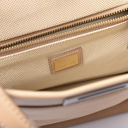 Fendi Goatskin Large Peekaboo Iconic Satchel Beige Latte Black 8 of 12