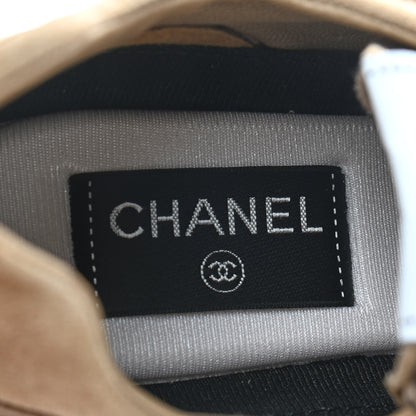 Chanel Suede Goatskin CC Sneakers 38 Dark Beige 6 of 8
