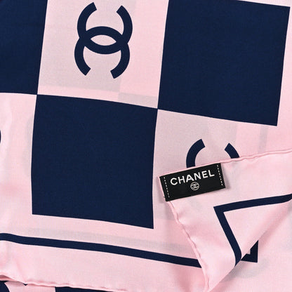 Chanel Silk CC Checkered Square Scarf 3 of 3