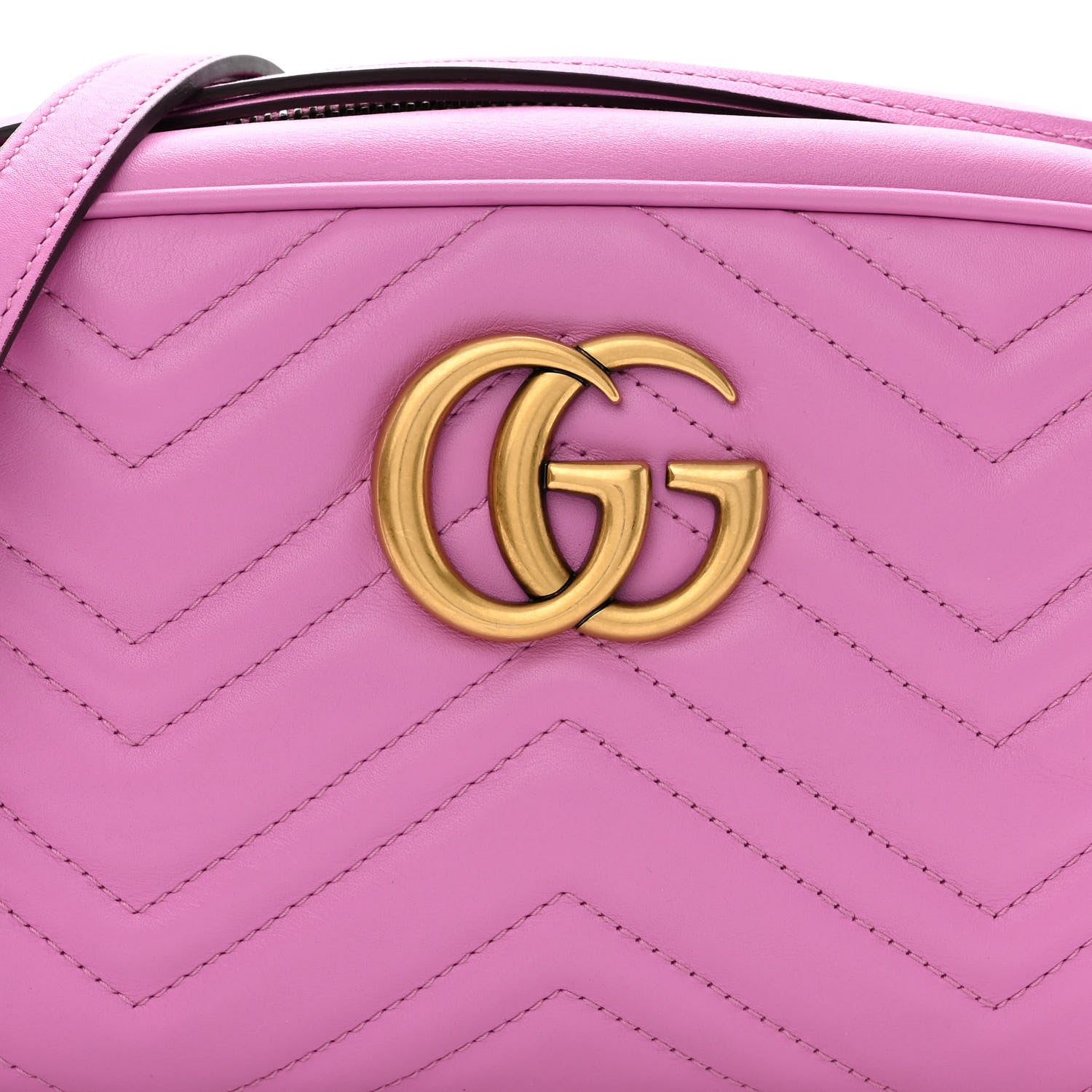 Gucci Calfskin Matelasse Small GG Marmont Chain Shoulder Bag Candy Mousse 8 of 10