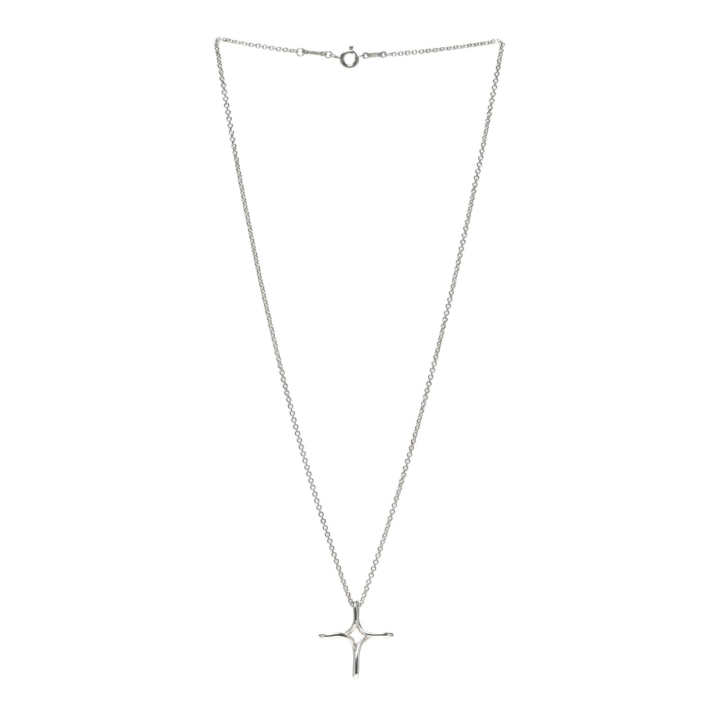 Sterling Silver Elsa Peretti Infinity Cross Pendant Necklace