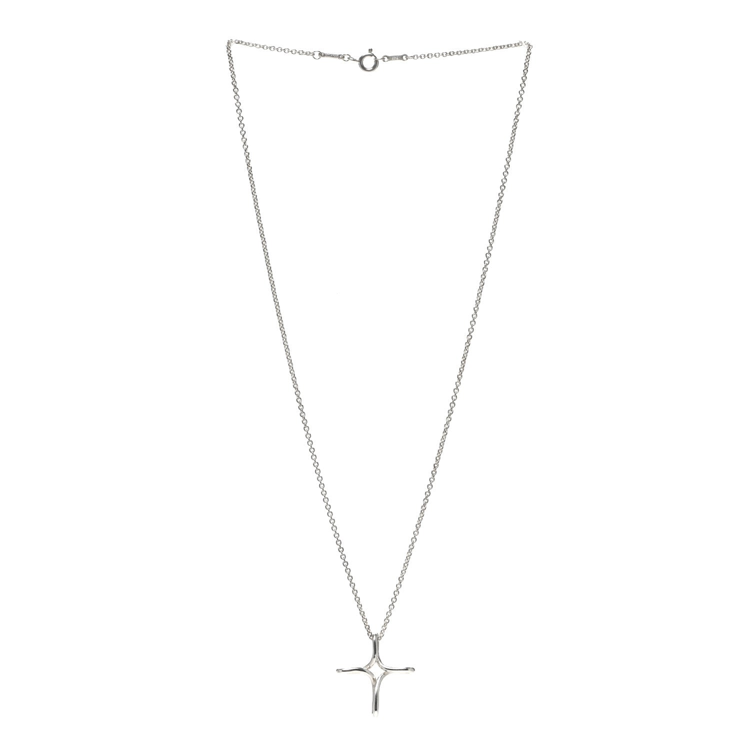 Tiffany Sterling Silver Elsa Peretti Infinity Cross Pendant Necklace 3 of 5