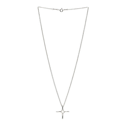 Tiffany Sterling Silver Elsa Peretti Infinity Cross Pendant Necklace 3 of 5