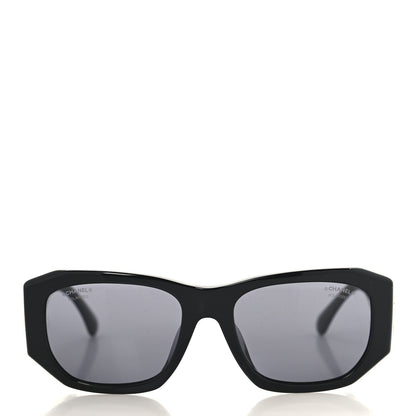 Chanel Acetate Rectangle Sunglasses 5554-A Black 2 of 7