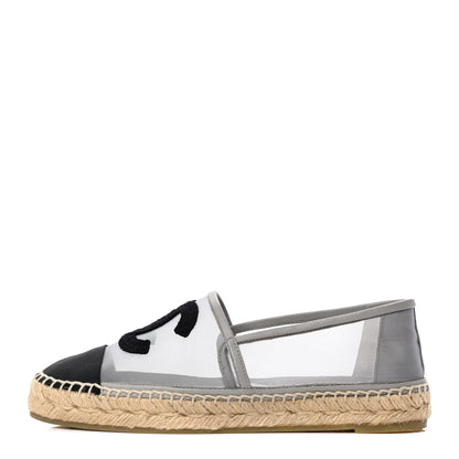 Chanel Mesh Grosgrain CC Espadrilles 37 Grey 1 of 4