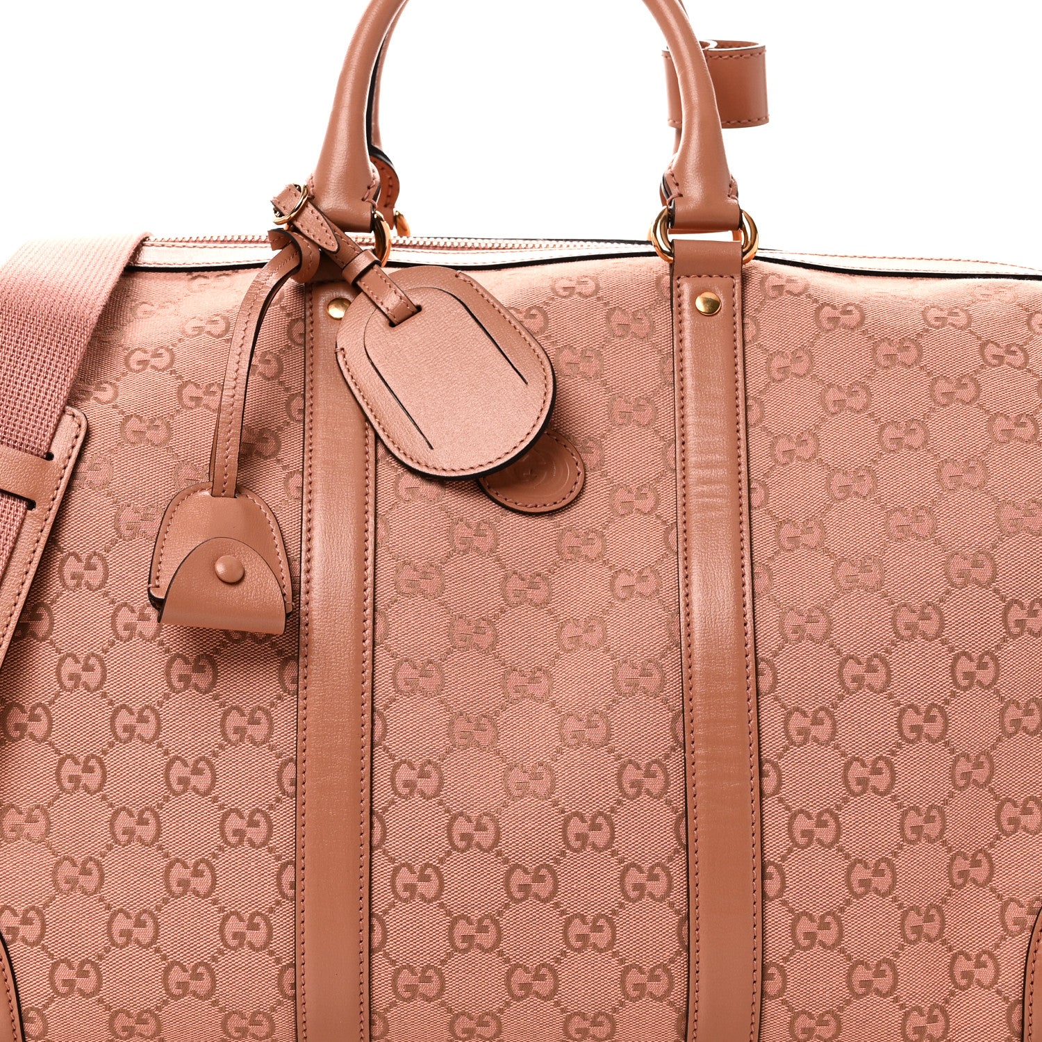 Gucci Monogram Azalea Calfskin Small Retro Interlocking G Duffle Bag Cloche Rose Pink 7 of 9
