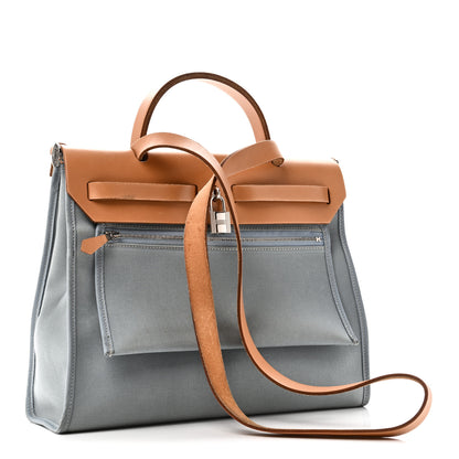 Hermes Military Toile Vache Hunter Herbag Zip PM 31 Bleu Lin 4 of 11