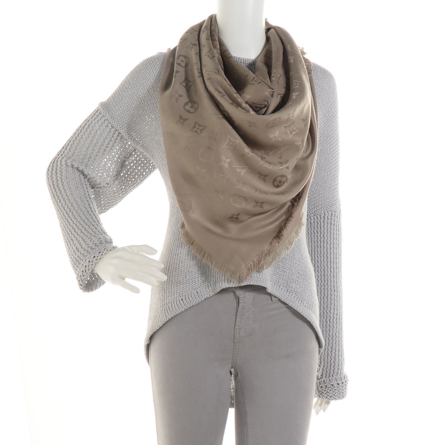 Louis Vuitton Silk Wool Monogram Shawl Verone 2 of 5
