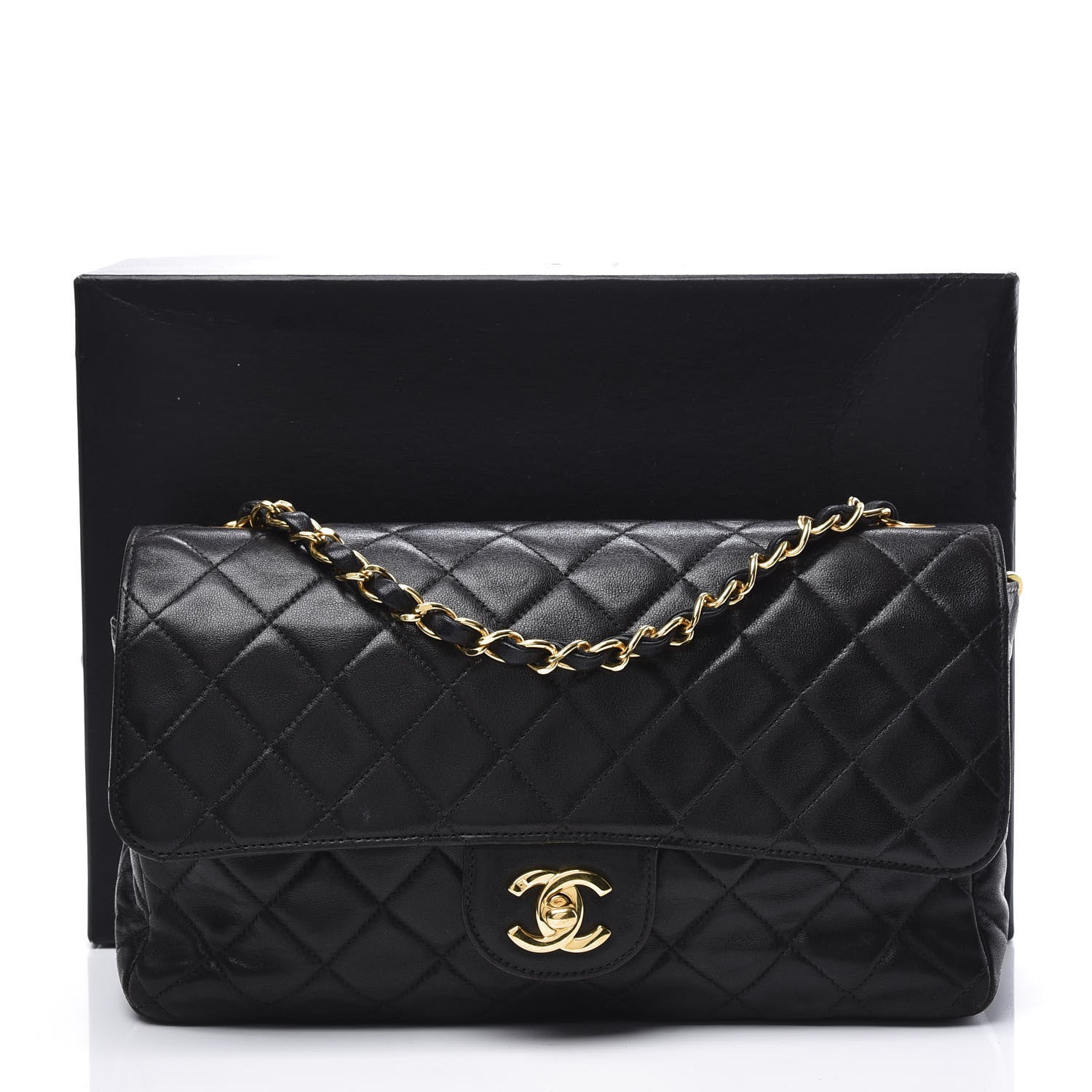 Chanel Lambskin Quilted Medium Single Flap Black 10 of 10