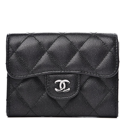 Chanel Iridescent Caviar Quilted Flap Card Holder Wallet Black 1 of 7
