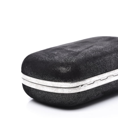 Alexander McQueen Metallic Suede Skull Box Clutch Black 5 of 9