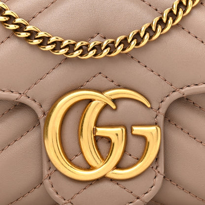 Gucci Calfskin Matelasse Super Mini GG Marmont Shoulder Bag Porcelain Rose 8 of 11