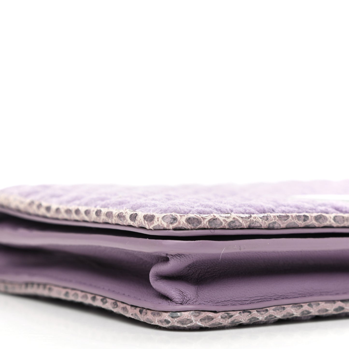 Velvet Ayers Intrecciato Butterfly Chain Wallet Lilac