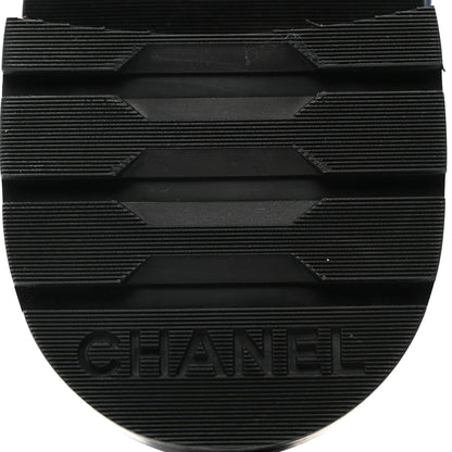 Chanel Denim Calfskin Quilted Lace Up Combat Boots 38.5 Blue 6 of 9